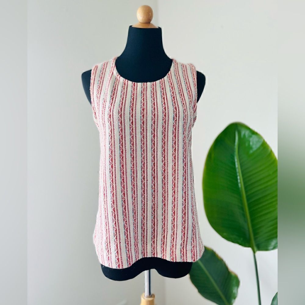 Madewell NWT Bouclé Stripe Cross-Back Tank Top Size XSmall style number AN429 - Picture 7 of 7
